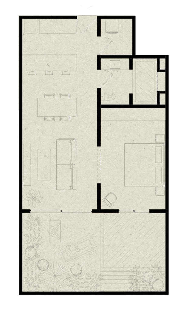  1 BR Jungle & Pool (103)