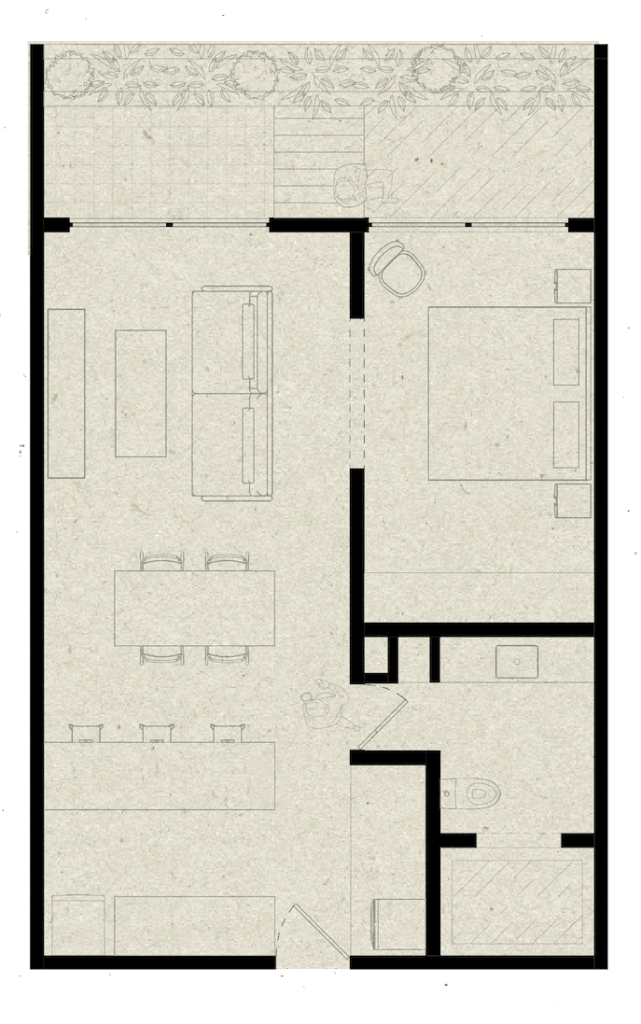  1 BR Terrace & Pool (206)