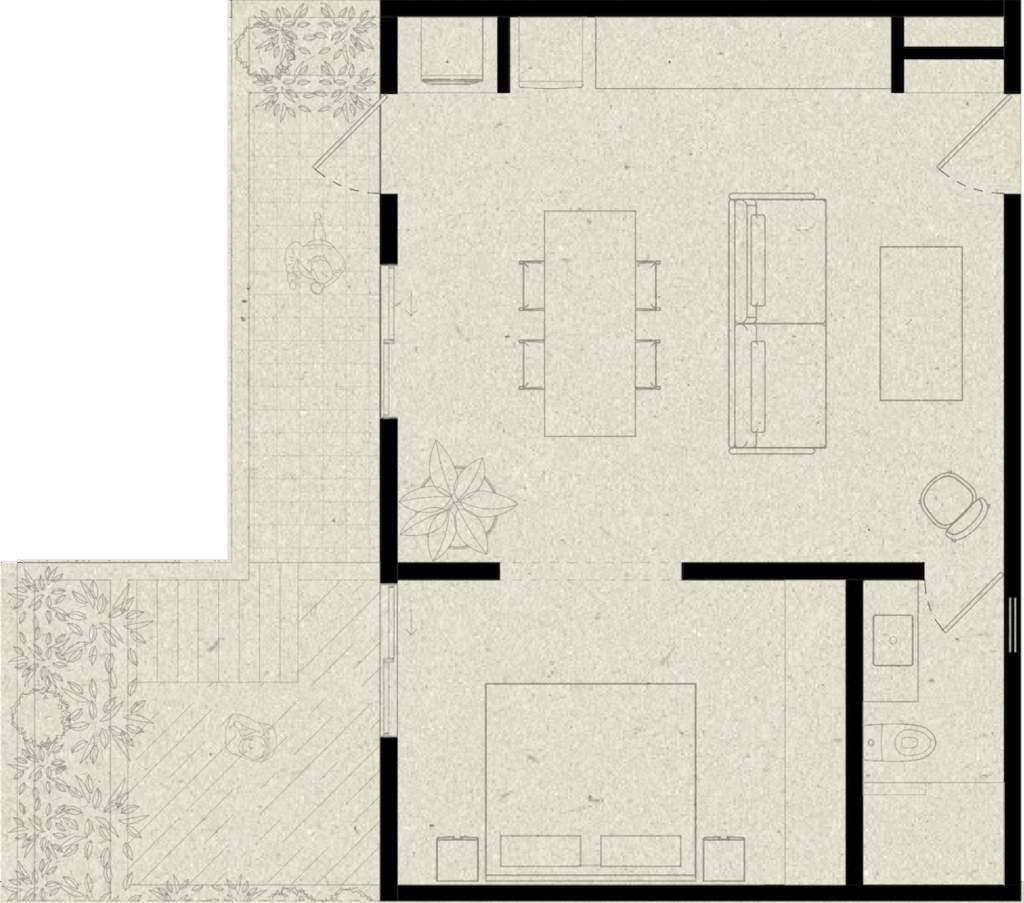 1 BR Terrace & Pool (302)