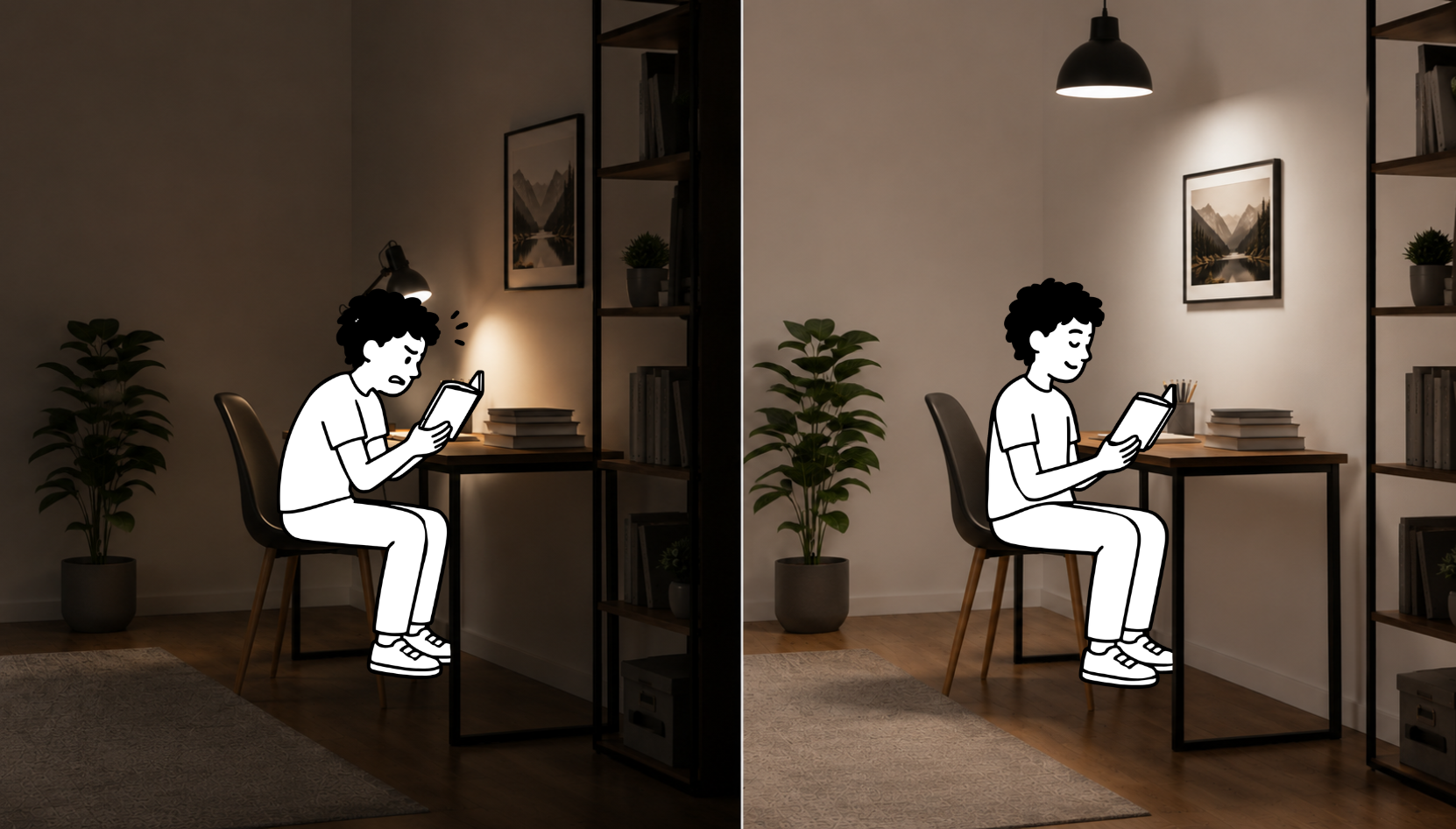 Confort visual, espacio bien iluminado